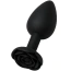 Анальна пробка Alume Silicone Rose Plug М, чорна - Фото №2