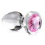 Анальна пробка з рожевим кристалом Booty Sparks Gem Glass Anal Plug S, прозора - Фото №1