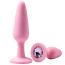 Анальная пробка с розовым кристаллом Alume Silicone Long Plug M, розовая - Фото №4