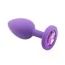 Анальная пробка с фиолетовым кристаллом Loveshop Seamless Butt Plug S, фиолетовая - Фото №1