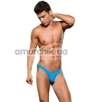 Труси-стрінги чоловічі Microfiber Zip Up Low-Rise Thong, блакитні - Фото №1