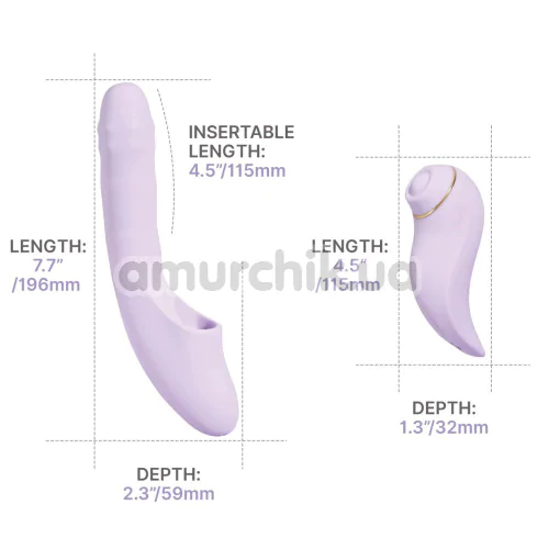 Вибратор с толчками, пульсацией и подогревом Svakom DuoGlow, фиолетовый