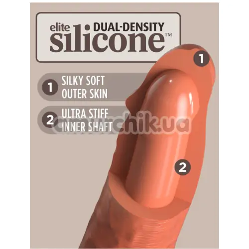 Фаллоимитатор King Cock Elite 7 Dual Density Silicone Cock, светло-коричневый
