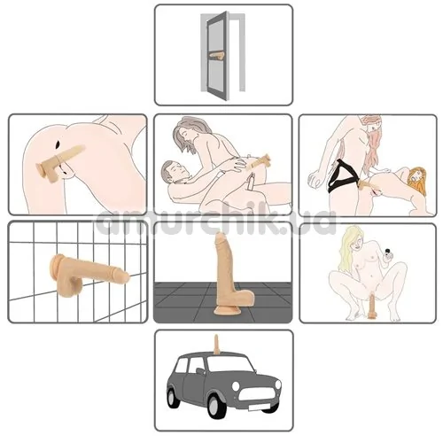 Вибратор с ротацией и толчками Addiction Naked Rotating & Thrusting Vibrating Dong 7.5 The Freak, телесный