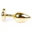 Анальна пробка із яскраво-рожевим кристалом Exclusivity Jewellery Gold Heart Plug, золота - Фото №4
