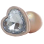 Анальная пробка с прозрачным кристаллом Exclusivity Jewellery Pearl Gold Heart Plug S, золотая - Фото №2