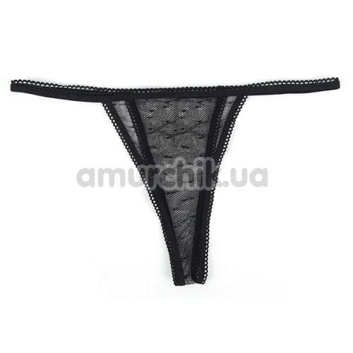 Комплект Star Night Double Lace Mini Skirt Set, черный: трусики-стринги + пояс для чулок