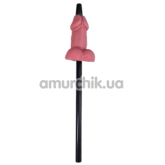 Трубочка для напитков Diverty Sex Penis, черно-розовая - Фото №1