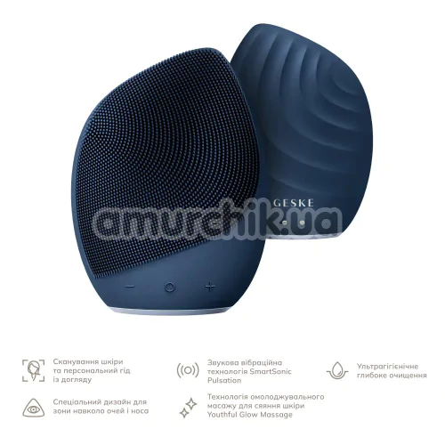 Ультразвуковая щетка для лица Geske Sonic Facial Brush 5 in 1, синяя