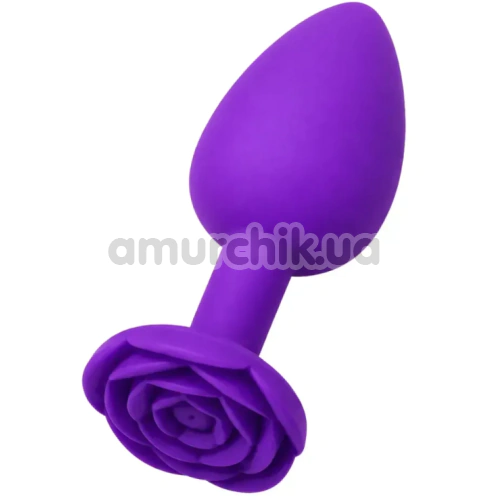 Анальная пробка Alume Silicone Rose Plug S, фиолетовая