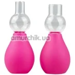 Вакуумные стимуляторы для сосков Nipple Pump Set, розовые - Фото №1