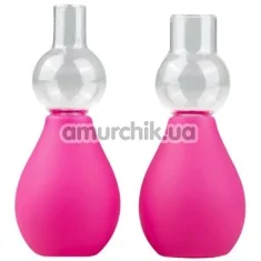 Вакуумные стимуляторы для сосков Nipple Pump Set, розовые - Фото №1