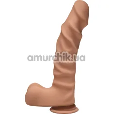Фалоімітатор The D Dual Density Ragin D 9 Inch With Balls, коричневий - Фото №1