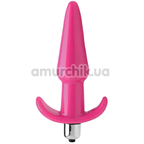 Анальна пробка з вібрацією Frisky Smooth Anal Plug, рожева - Фото №1