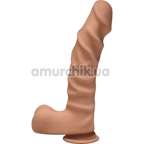 Фаллоимитатор The D Dual Density Ragin D 9 Inch With Balls, коричневый - Фото №1