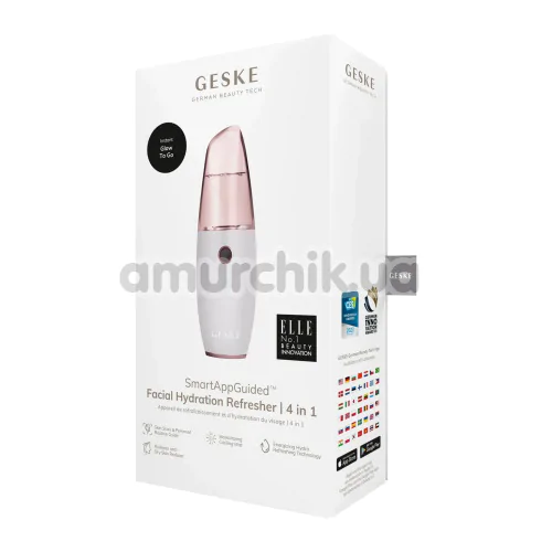 Зволожувач для шкіри обличчя Geske Facial Hydration Refresher 4 in 1, біло-рожевий