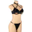 Комплект Star Night Velvet Hollow Cut Halter, чорний: бюстгальтер + трусики-стрінги - Фото №10