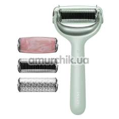 Масажер-ролер для обличчя та тіла з мікроголками Geske MicroNeedle Face & Body Roller 9 in 1, зелений - Фото №1