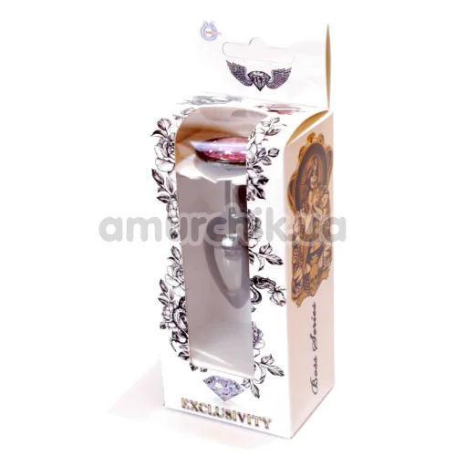 Анальная пробка со светло-розовым кристаллом Exclusivity Jewellery Dark Silver Plug, серебряная
