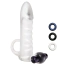 Насадка на пенис с вибрацией Size Up Vibrating 2 Inch Penis Extender With Ball Loop, прозрачная - Фото №4