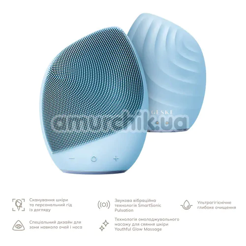 Ультразвуковая щетка для лица Geske Sonic Facial Brush 5 in 1, голубая