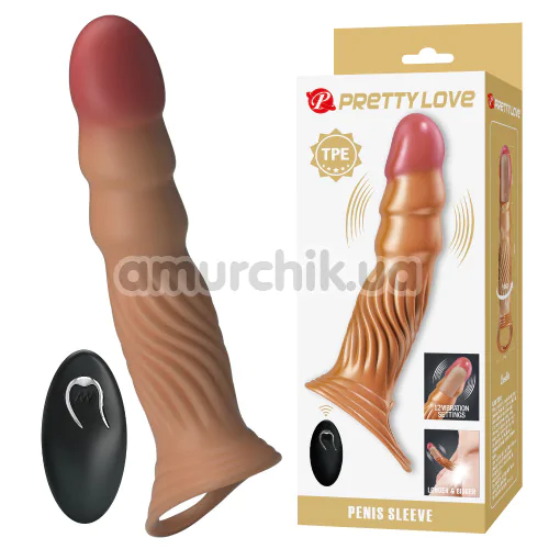 Насадка на пеніс з вібрацією Pretty Love Penis Sleeve Leslie, тілесна