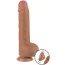 Фаллоимитатор Sliding-Skin Dual Layer Dong 9.5 с мошонкой, светло-коричневый - Фото №2