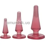 Набір анальних пробок Crystal Jellies Anal Initiation Kit, червоний - Фото №1