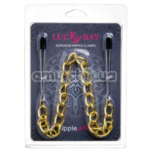 Затискачі для сосків з широком ланцюжком Lucky Bay Nipple Play Chain Heavy Metall, золоті