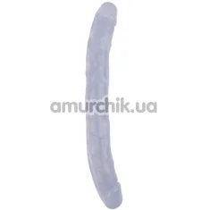 Двухконечний фалоімітатор Hi-Rubber Born To Create Pleasure 12.8 Inch, прозорий - Фото №1