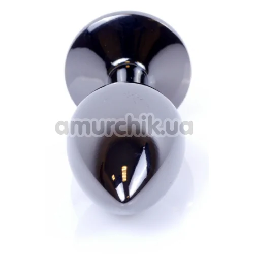 Анальна пробка з фіолетовим кристалом Exclusivity Jewellery Dark Silver Plug, срібна