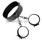 Нашийник з фіксаторами для рук Bedroom Fantasies Collar & Cuffs, чорний - Фото №1