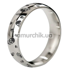 Эрекционное кольцо Mystim Earl Skull 5.5, серебряное - Фото №1