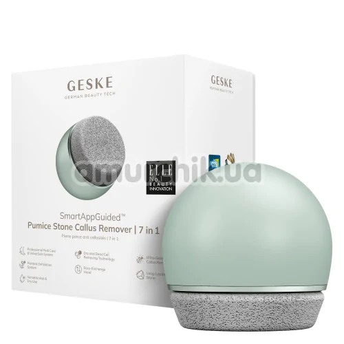 Шліфувальна пилка для стоп Geske Pumice Stone Callus Remover 7 in 1, зелена