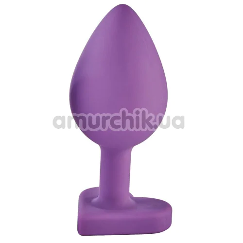 Анальная пробка Love Signal Heart Plug Large, фиолетовая
