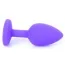 Анальная пробка с красным кристаллом Exclusivity Jewellery Silicon Plug S, фиолетовая - Фото №5