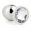 Анальная пробка с прозрачным кристаллом Gleaming Love Silver Plug M, серебристая - Фото №3