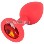 Анальна пробка з червоним кристалом Colorful Joy Jewel Red Plug Small, червона - Фото №1