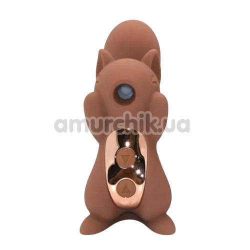 Симулятор орального секса для женщин с вибрацией Sweet Em Velvet Lure Sneaky Squirrel, коричневый