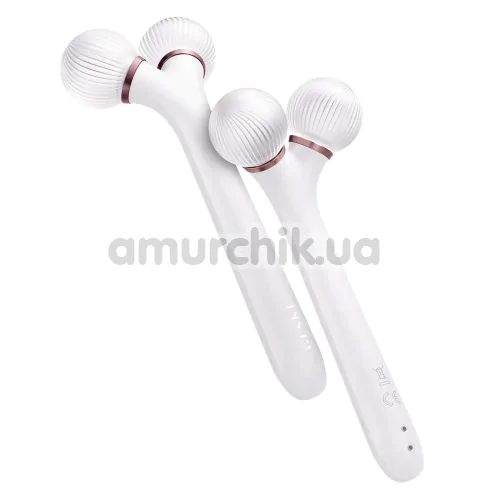 Ультразвуковий масажер для обличчя Geske Sonic Facial Roller 4 in 1, кремовий