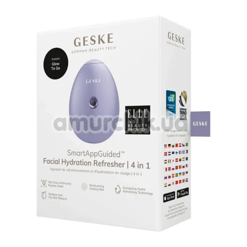 Увлажнитель для кожи лица Geske Facial Hydration Refresher 4 in 1 Oval, сиреневый