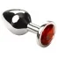 Анальна пробка з червоним кристалом SWAROVSKI Silver Ruby Middle, срібна