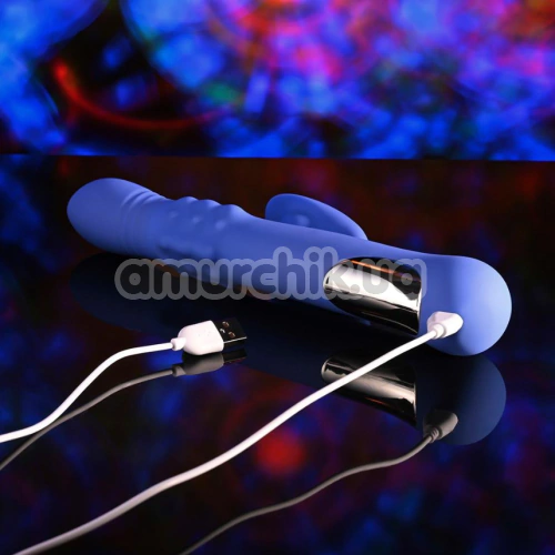 Вибратор с пульсацией и толчками Evolved Pop Goes The O, фиолетовый