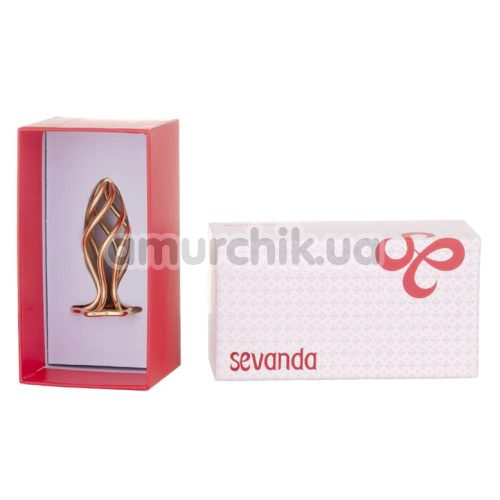 Анальна пробка Lockink Sevanda Hollow Spiral Anal Plug L, золота