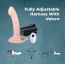 Порожній страпон з вібрацією Erection Agents Vibrating Hollow Strap On With Ball Ring 9.5, тілесний - Фото №4