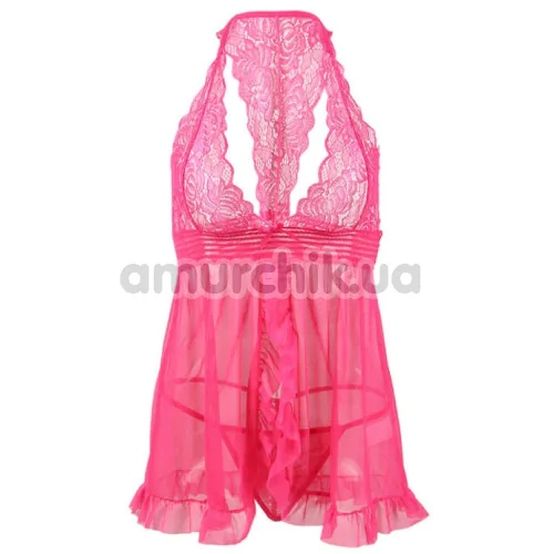 Комплект Star Night Elegante Babydoll, рожевий: пеньюар + трусики-стрінги