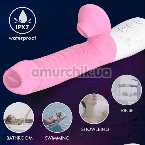 Вібратор з підігрівом Boss Silicone Vibrator USB 7, темно-рожевий