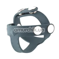 Эрекционное кольцо для члена Boners T-Shape Ball Splitter, синее - Фото №1