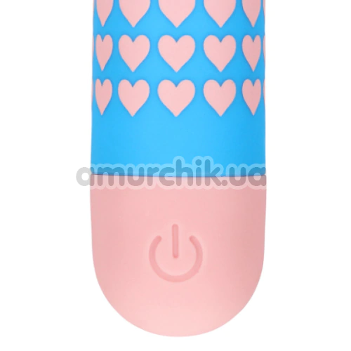 Кліторальний вібратор Shots S-Line Sweet Vibrating Pussy Bullets Heart To Get, блакитний