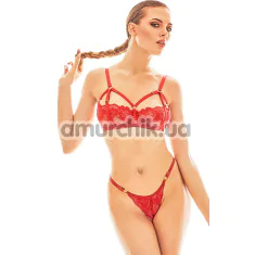 Комплект Anais Sugar, червоний: пеньюар + трусики-стрінги - Фото №1
